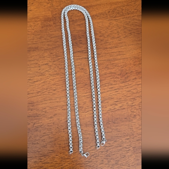 5mm Elegant Stainless Steel Silver Chain Hip Hop Necklace 24" - Picture 10 of 11